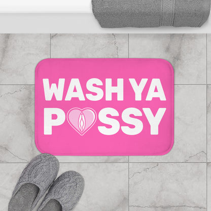 Wash Ya P()ssy (Pink) - Bathroom Mat