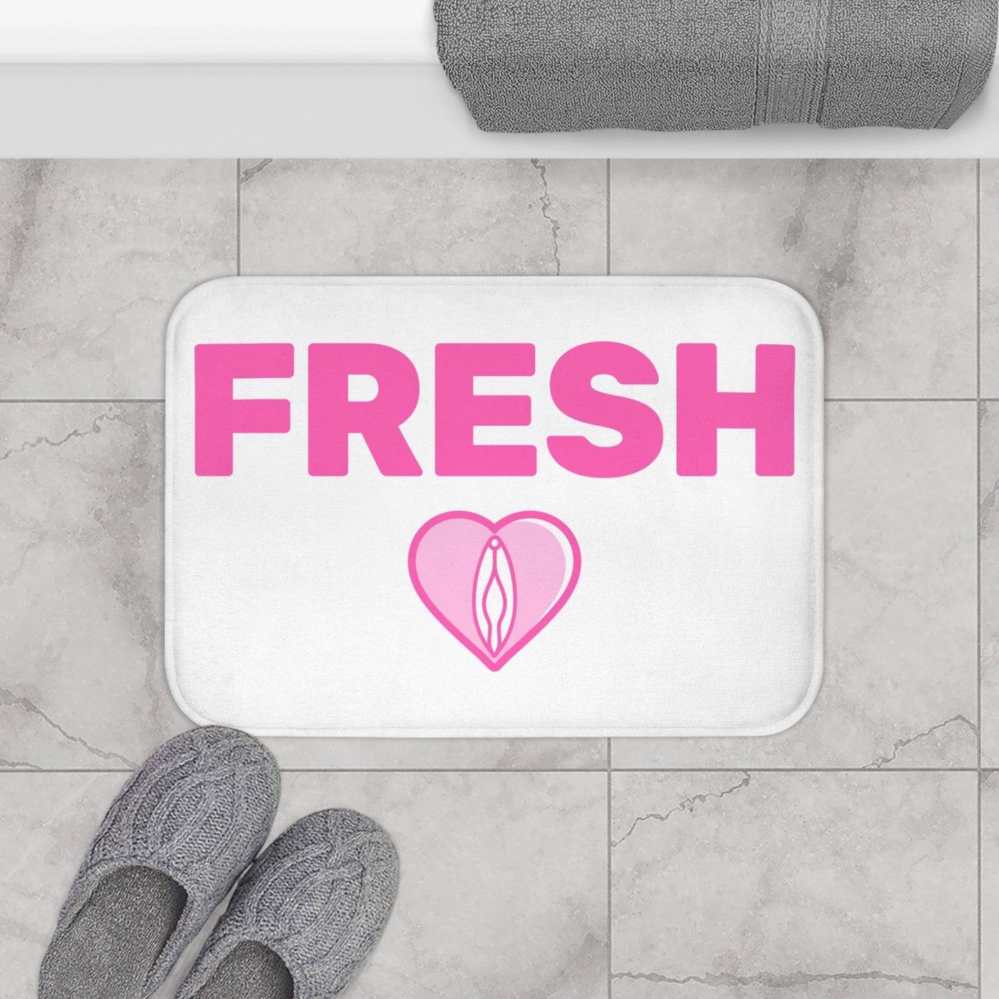 FRESH (White) - Bathroom Mat