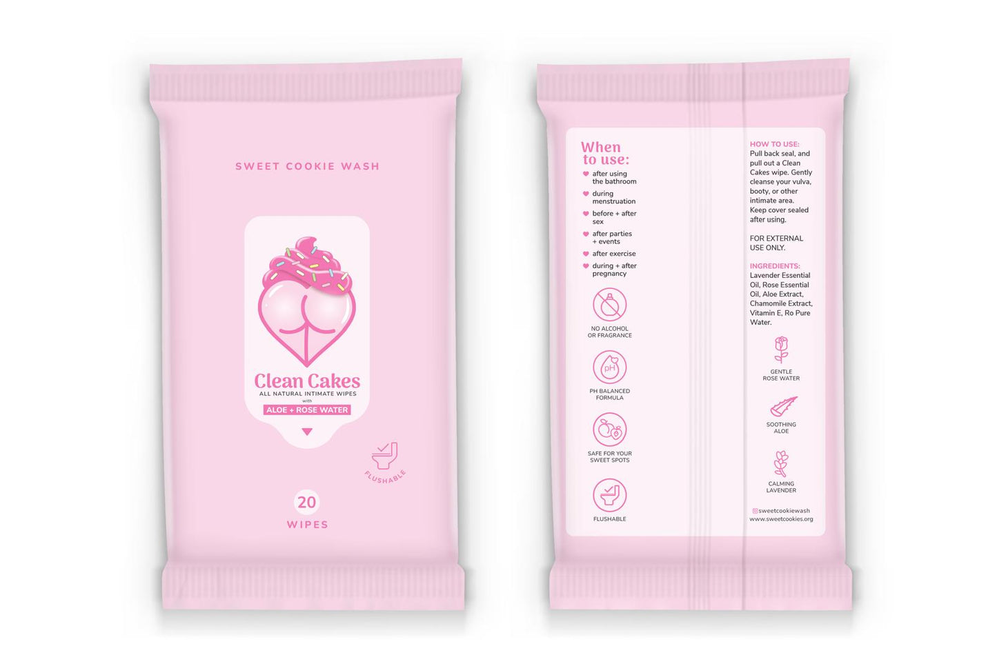 Aloe wipes with  Rose, & Lavender