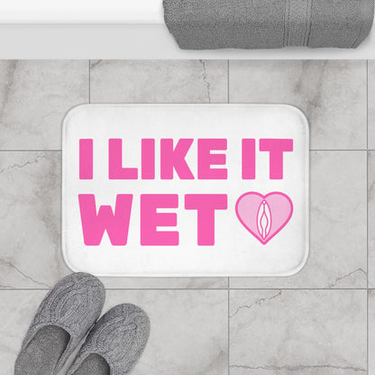 bathroom mat  I Like It Wet (White)