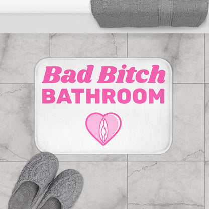 Bad B*tch Bathroom (White) - Bathroom Mat