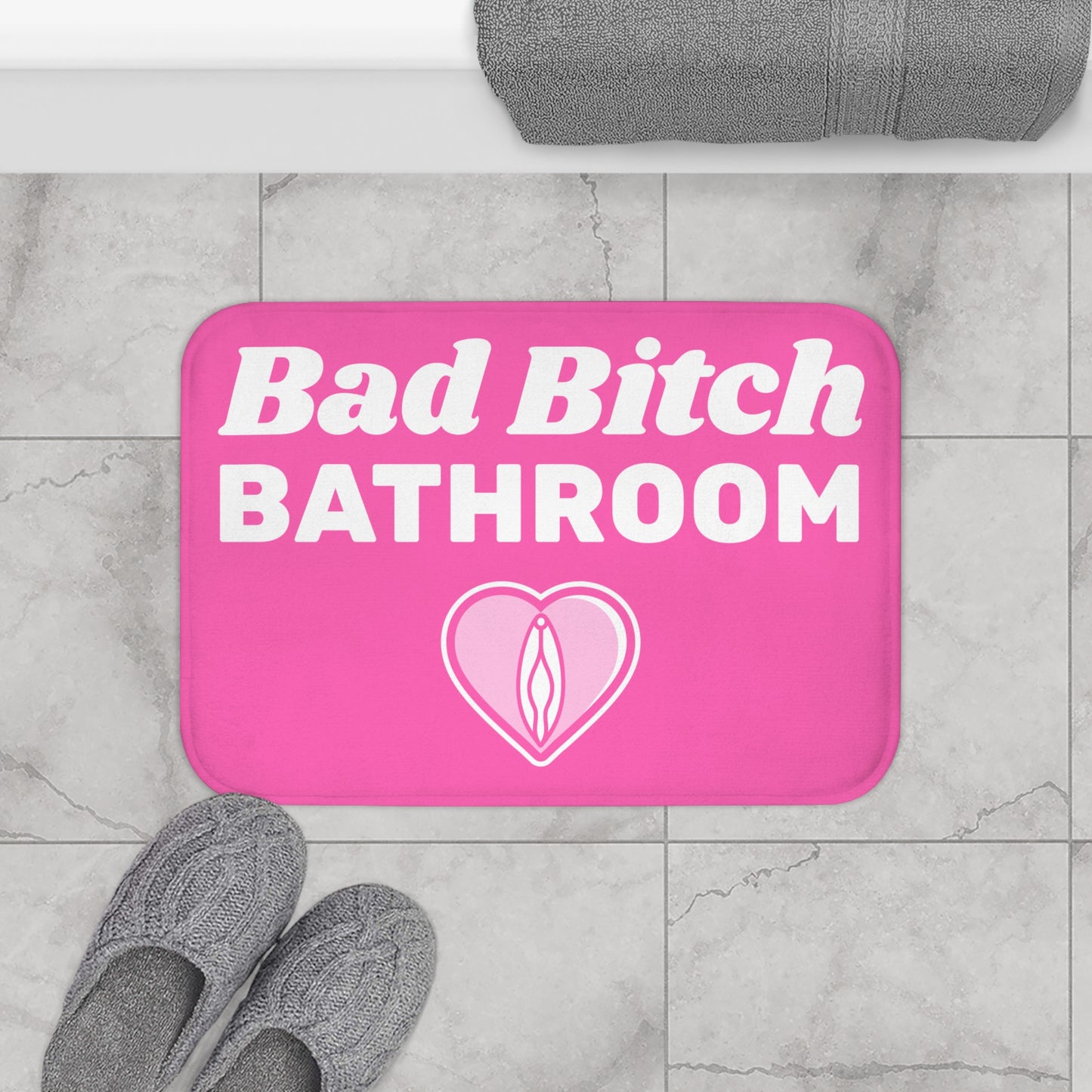 Bad B*tch Bathroom (Pink) - Bathroom Mat